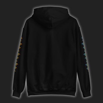 Offshore Music - Black Unisex Hoodie - Rainbow Sleeves