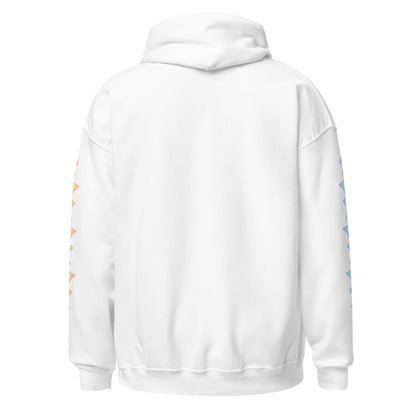 Offshore Music - White Unisex Hoodie - Rainbow Sleeves