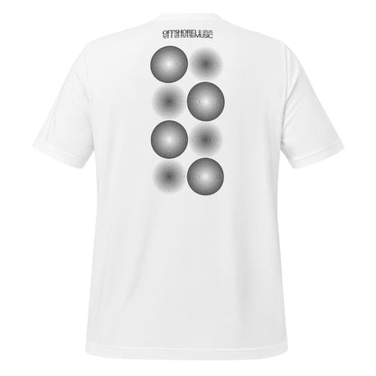 Offshore Music - White Unisex t-shirt - Black circles (Back)